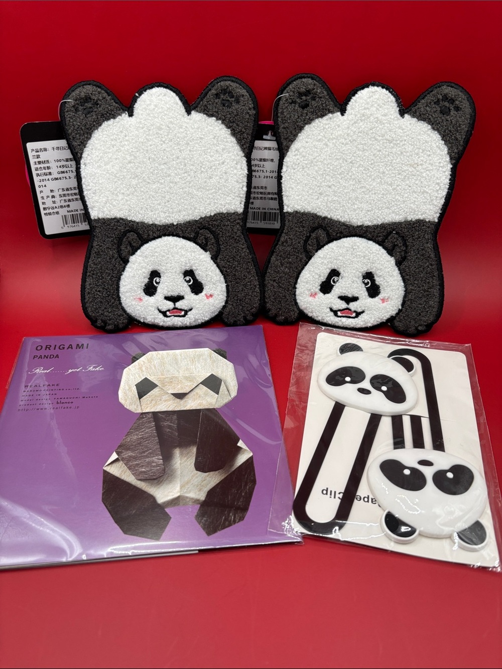 Cute Panda Coasters, Origami Kit, Melamine Paper Clip Gift Set